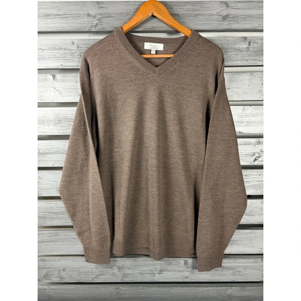 Turnbury Mens Sweater 1/4 Zip / V-Neck Green Red Brown Merino Wool L Lot 3 NICE